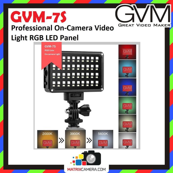 Jual GVM GVM RGB 7S Professional On Camera RGB LED Video Light Panel Shopee Indonesia