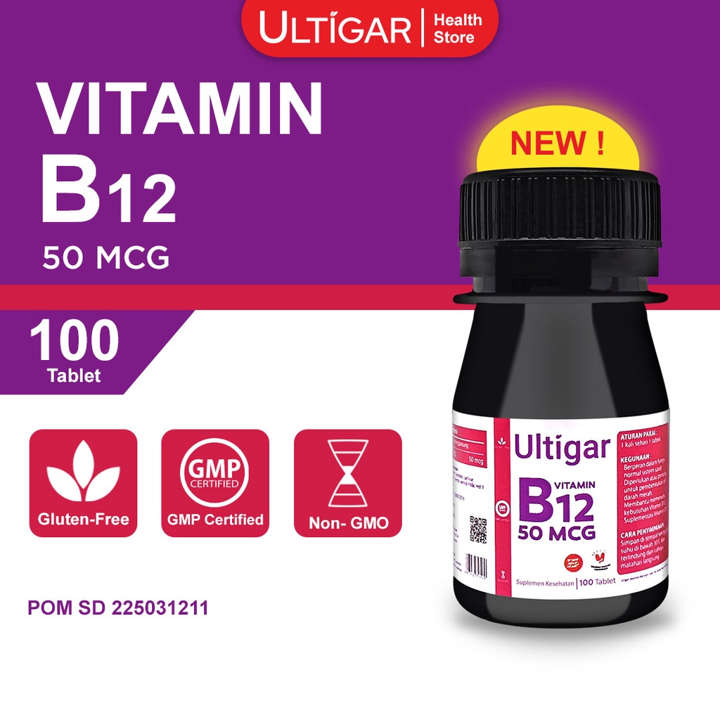 Jual Ultigar Vitamin B12 50 Mcg - Botol Isi 100 Tablet - Suplemen ...