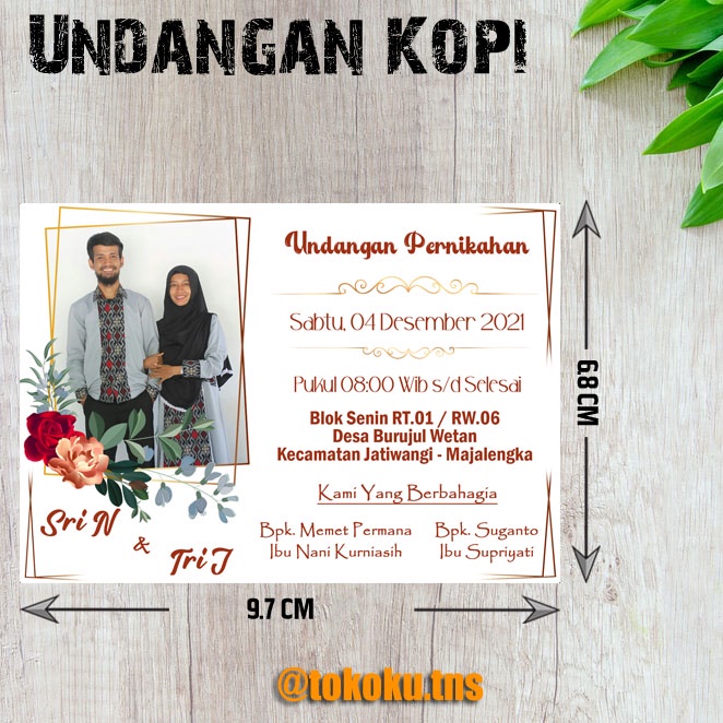 Jual UNDANGAN MINI/UNDANGAN KOPI/UNDANGAN PERNIKAHAN/UNDANGAN KHITAN