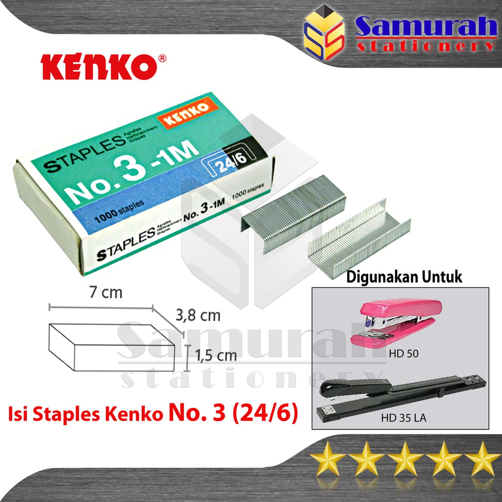 Jual Isi Staples Kenko No 3 Per Box Isi 20 Pak Kecil Refill Stapler