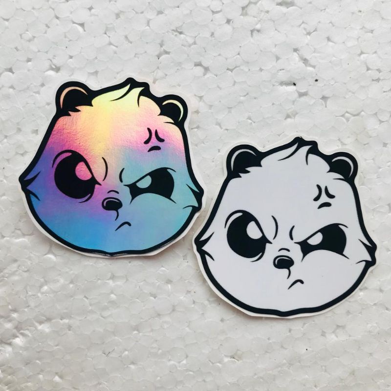 Jual STICKER PANDA MARAH HOLOGRAM STD PRINTING CUTING LAMINASI GLOSY ...