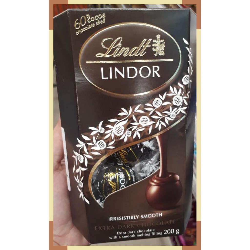 Jual Lindt Lindor Extra Dark Chocolate 200 Gram Shopee Indonesia