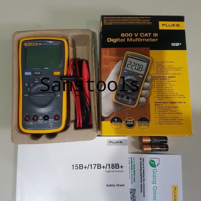 Jual FLUKE 15B+ DIGITAL MULTIMETER 600V ASLI 100% | Shopee Indonesia