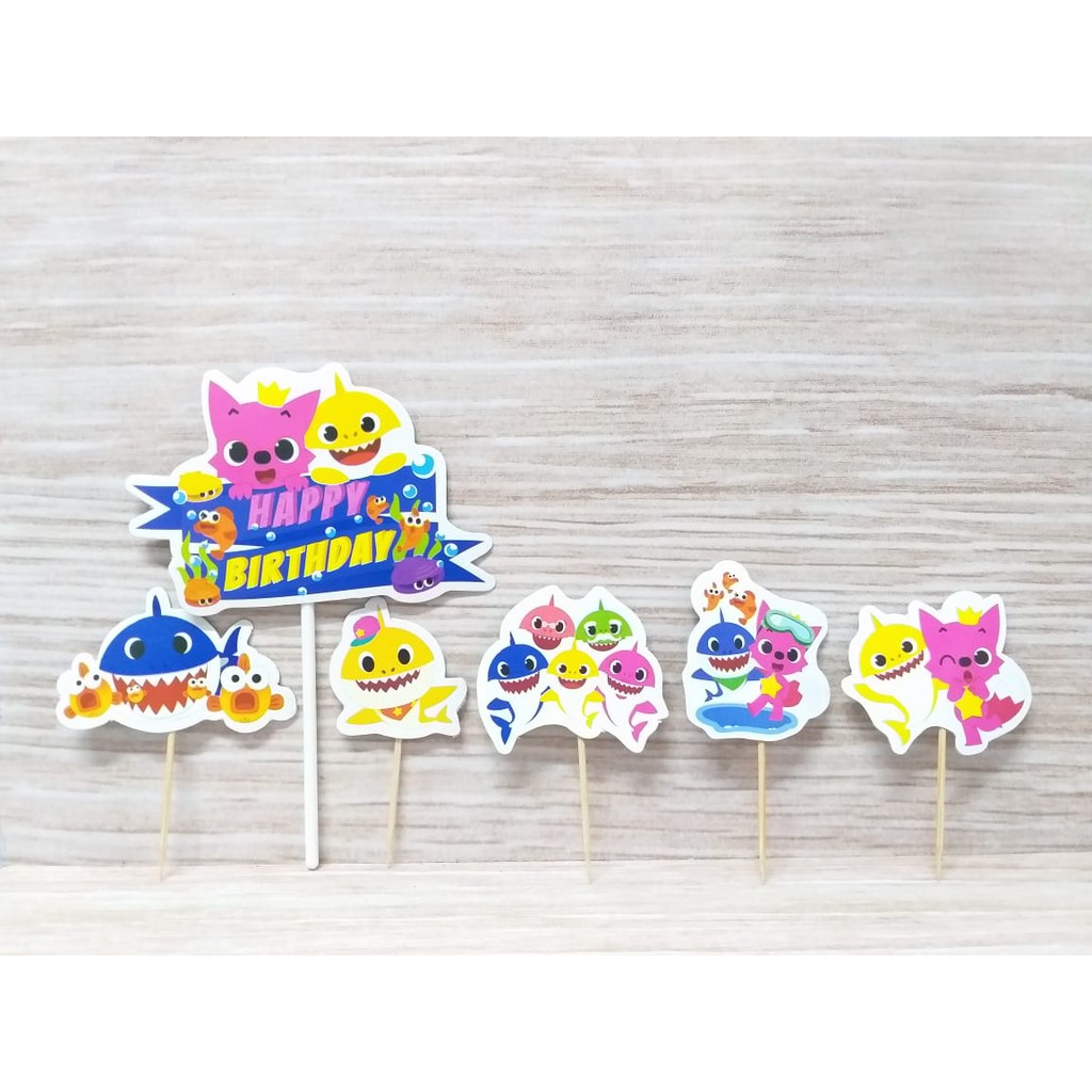 Jual TULISAN HAPPY BIRTHDAY KARAKTER CARTOON BABY SHARK TUSUK (PMHBD8K