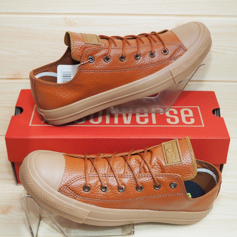CONVERSE KULIT SINTETIS SEPATU ALL STAR MOTIF KULIT JERUK COKLAT MUDA TINGGI