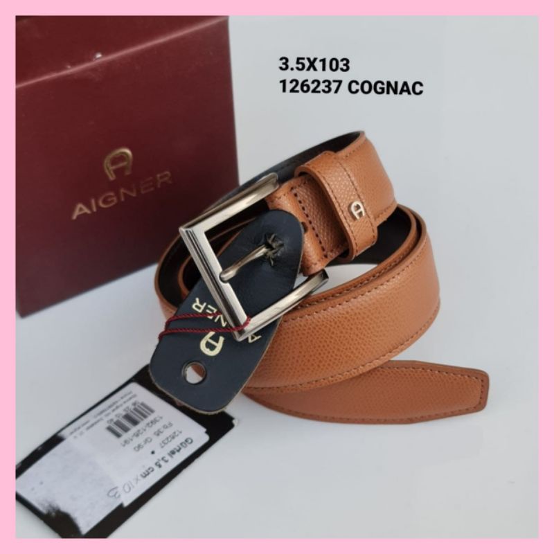 Jual Ikat Pinggang Pria AIGNER BELT MEN 126237 Color COGNAC. Branded Original