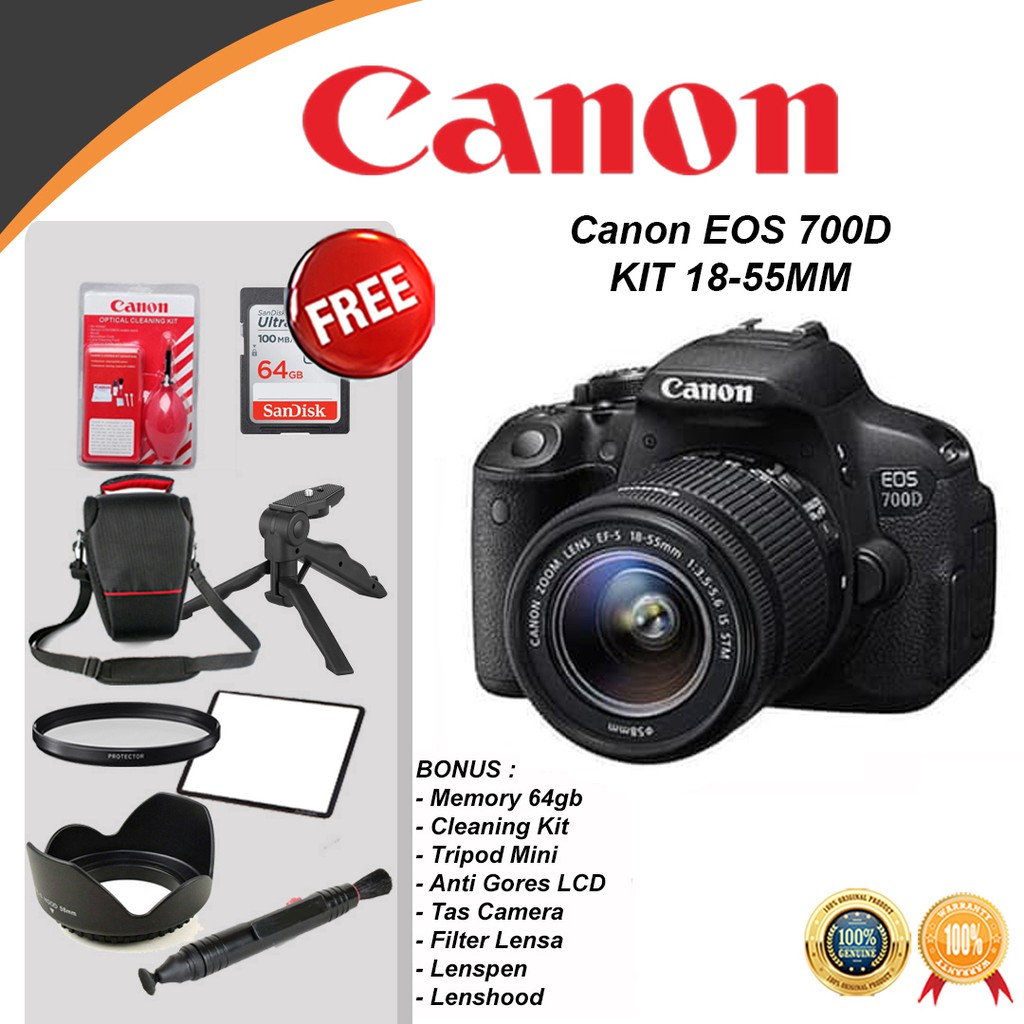 Jual Canon EOS 700D kit 18-55mm III - Camera DSLR Canon | Shopee Indonesia