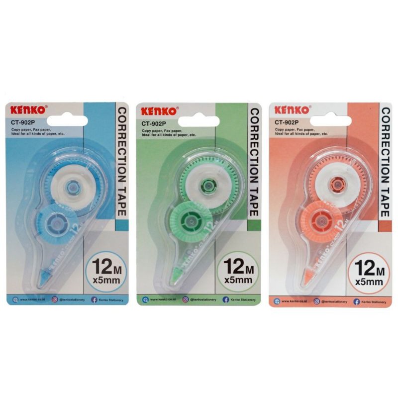 Jual TIPEX ROLL CORRECTION TAPE CT 902 PASTEL KENKO 12 METER | Shopee ...
