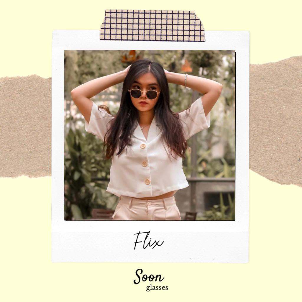 Jual FLIX - FRAME KACAMATA HITAM SUNGLASSES FASHION LENSA ANTI RADIASI ...