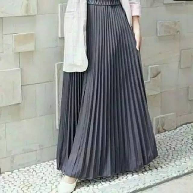 Jual PLEATS SKRIT 20 WARNA TERLENGKAP ROK PLISKET PREMIUM FLARE