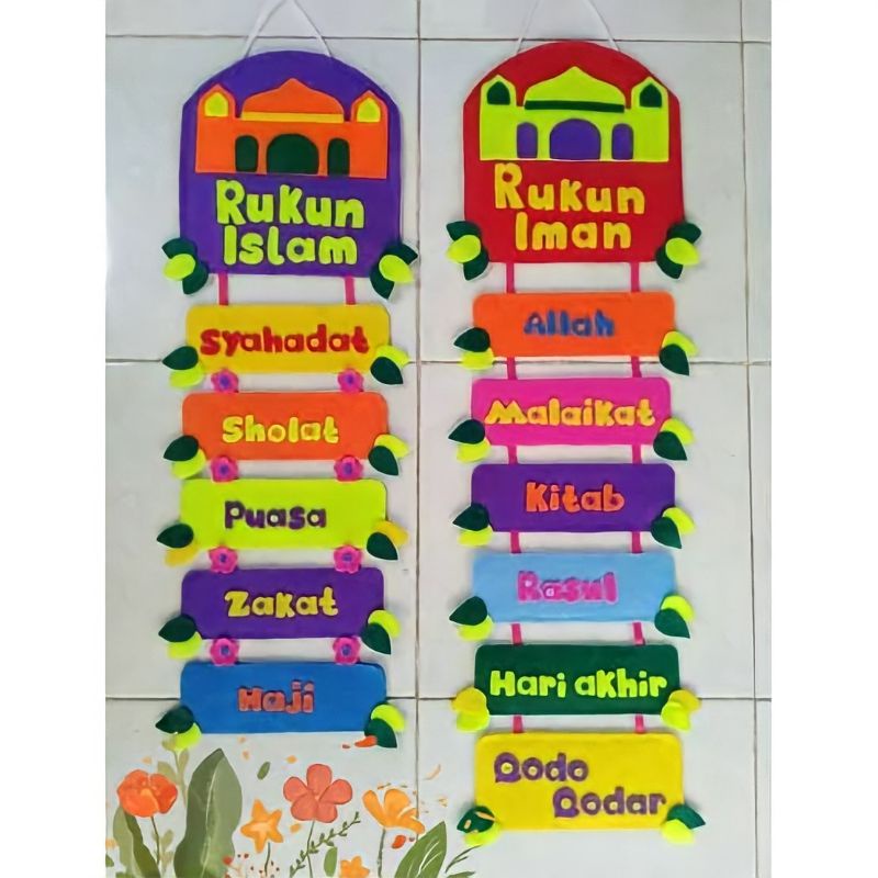 Jual Hiasan Dinding Rukun Iman & Rukun Islam | Shopee Indonesia