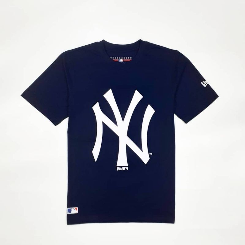 Jual Kaos MLB New Era Logo New York Yankees Tshirt Navy Putih White Pria  Wanita Original