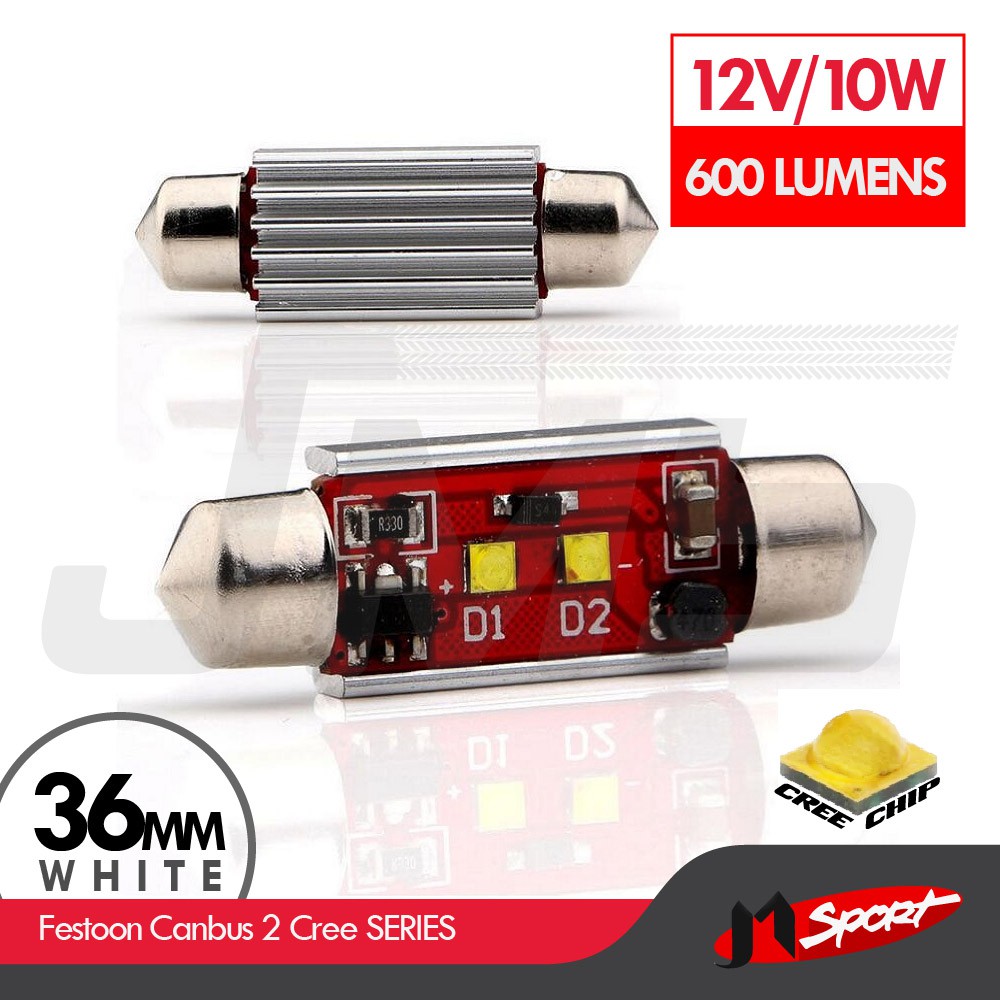 TARGA 36MM 37MM TARGA INTERNA CUPOLA LUCE FESTOON LAMPADINA 12 SMD LED XENO BIANCO