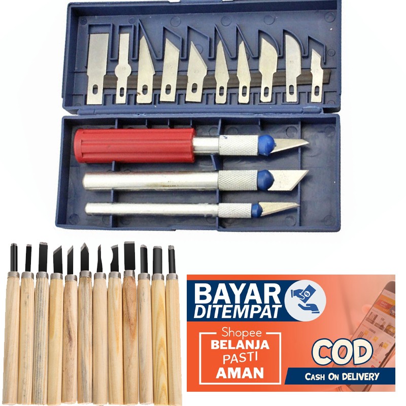 Jual Set Pisau Ukir Kayu Seni 4in 1 12in 1 13 In 1 Kerajinan Pisau