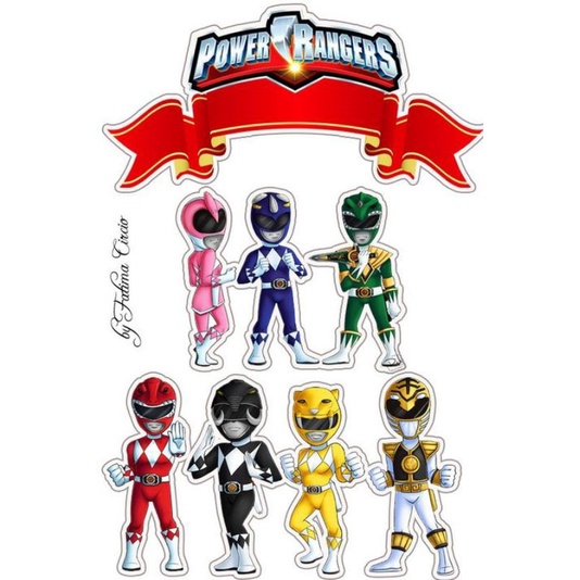 Jual Topper Cake Custom Nama tema power rangers | Shopee Indonesia