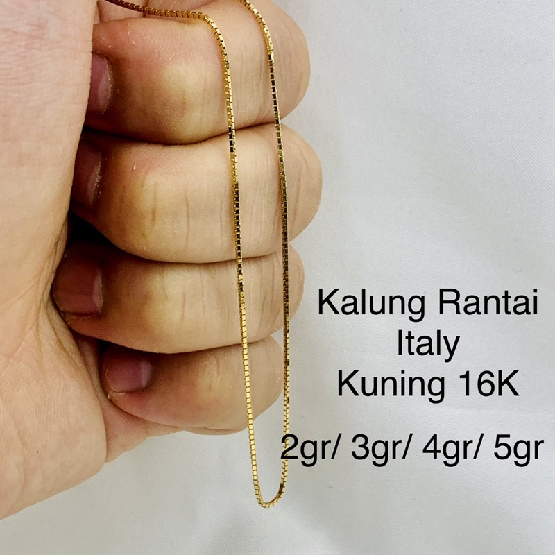 Jual Kalung Rantai Emas Asli Italy Kuning 700 16K 2 3 4 5 gr gram