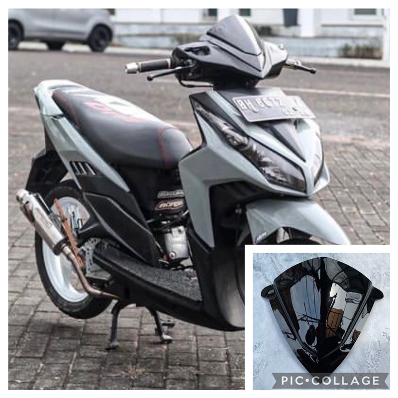 Jual Visor Vario techno 110 Karbu Visor Vario Techno 110 Hitam kilap