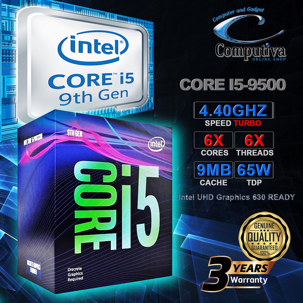 Jual INTEL CORE I5-9500 BOX (LGA 1151, 3.00-4.40GHZ, 9MB) | Shopee ...