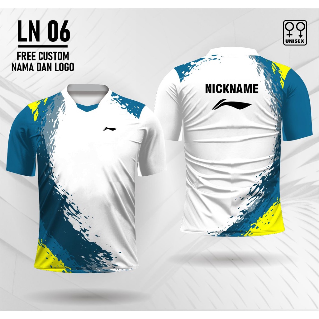 Jual jersey badminton kaos bulu tangkis lining 01 terbaru custom nama