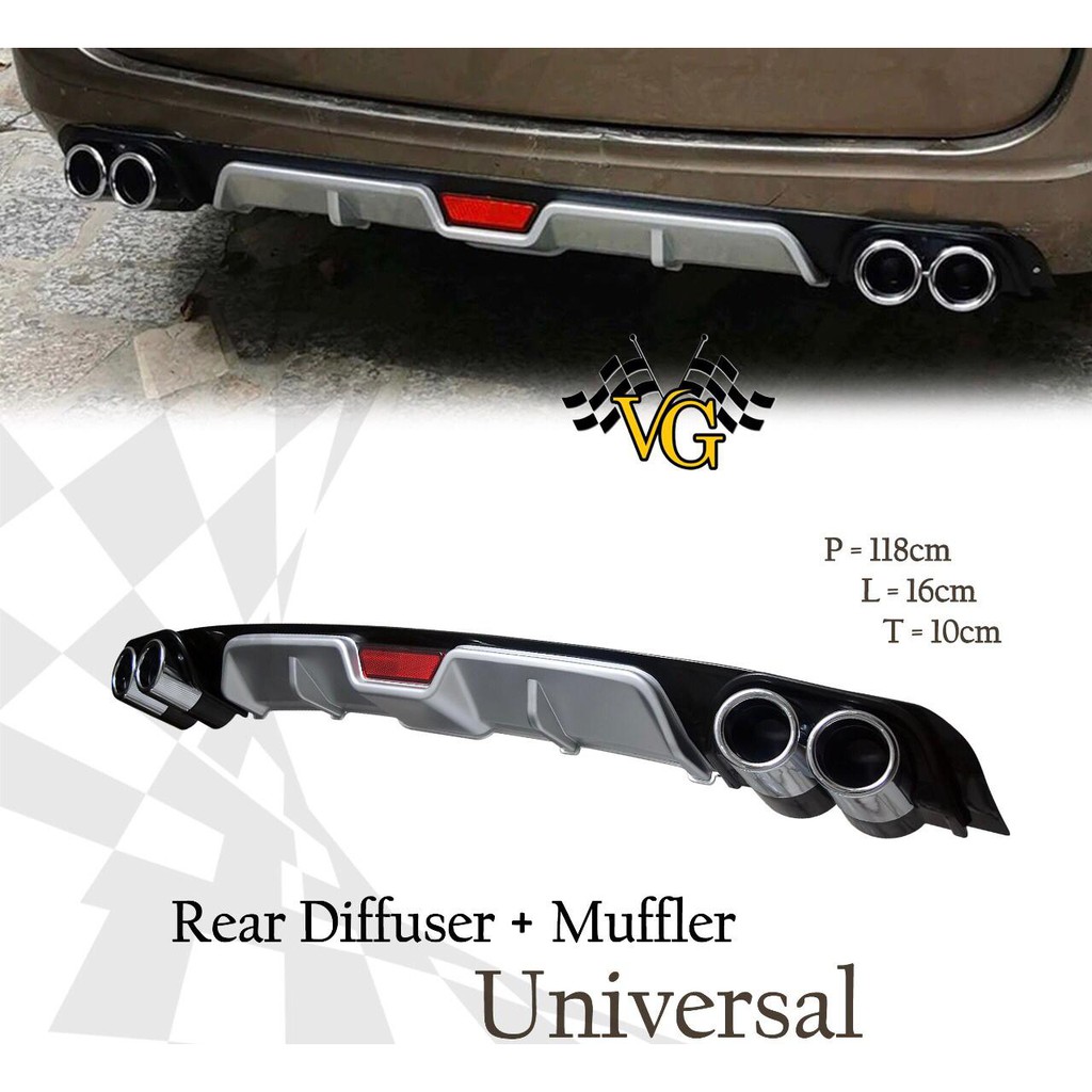 Jual Rear Diffuser & Muffler Universal | Shopee Indonesia