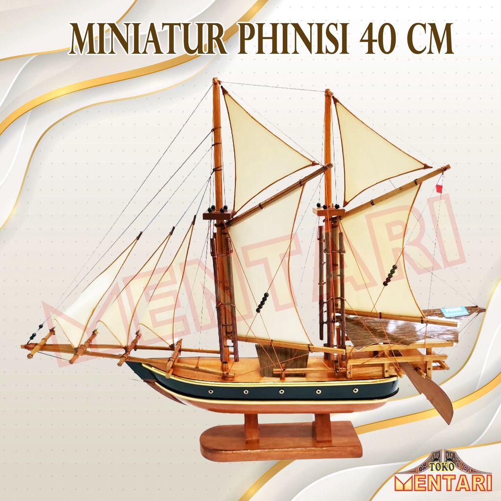 Jual Miniatur Perahu Phinisi Makassar 40 cm | Shopee Indonesia