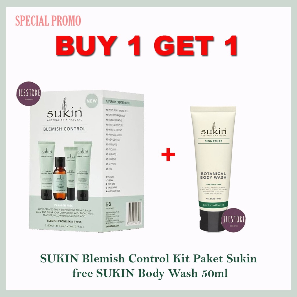 Jual SUKIN Blemish Control Kit SKINCARE Free Body Wash Sukin 50Ml