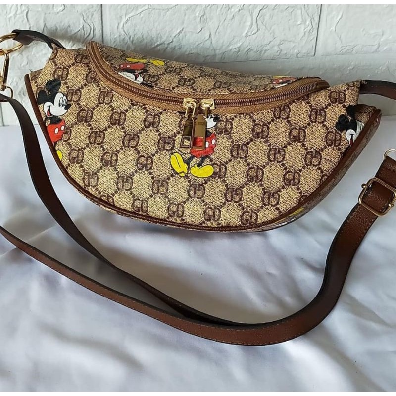 Jual Tas slempang dada waistbag wanita gucci mickey Shopee Indonesia