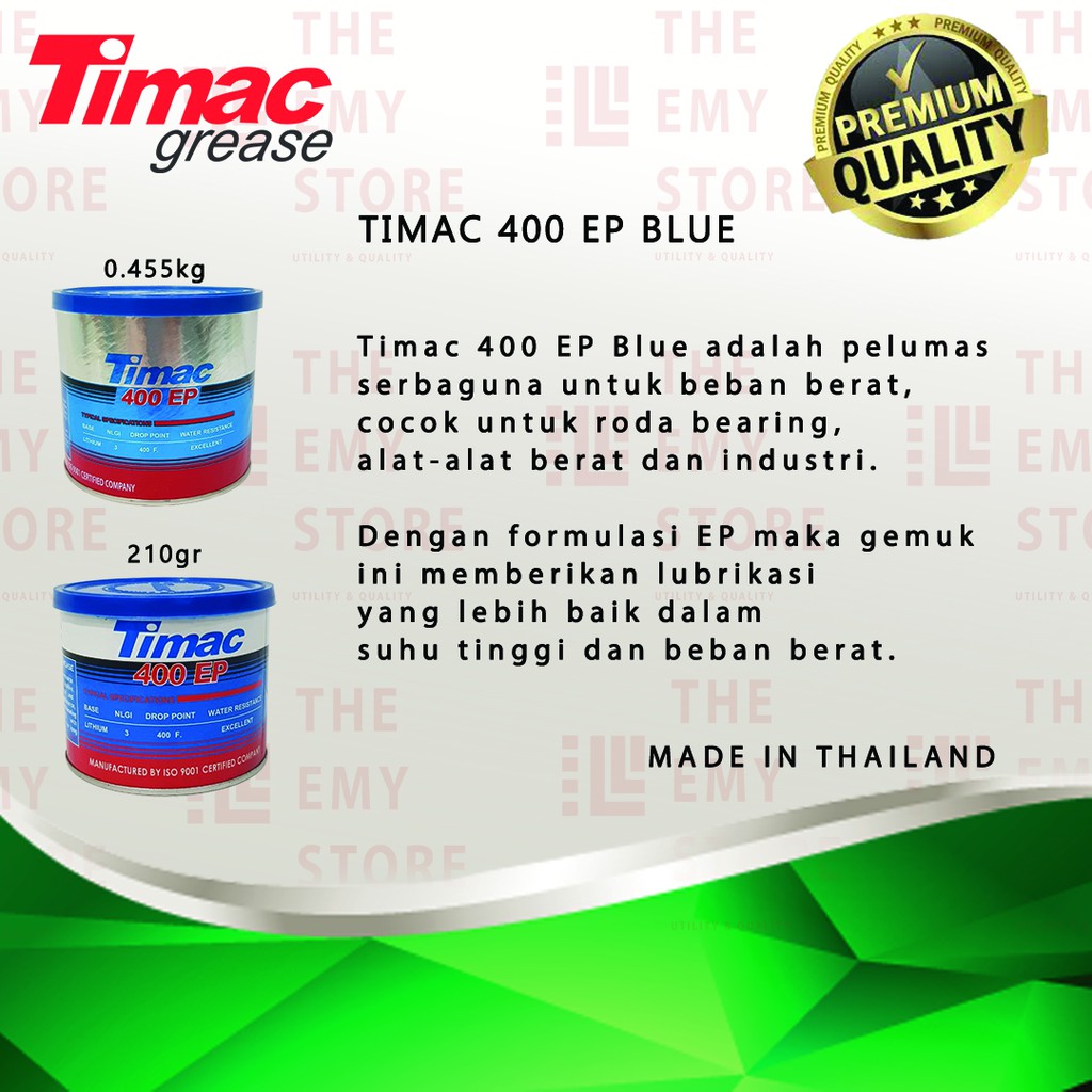 Jual Timac 400 EP Blue 210gr - Minyak Gemuk Gomok Biru - blue grease ...