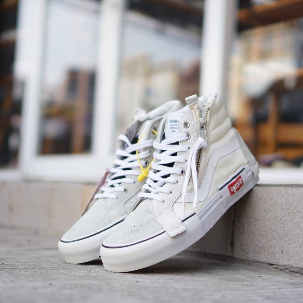 Vans sk8 hi cut and paste white hotsell