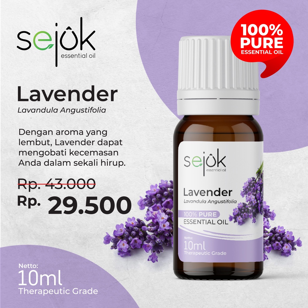 Jual Sejuk Lavender Essential Oil / Minyak Aromaterapi Pure 100% - 10 ...