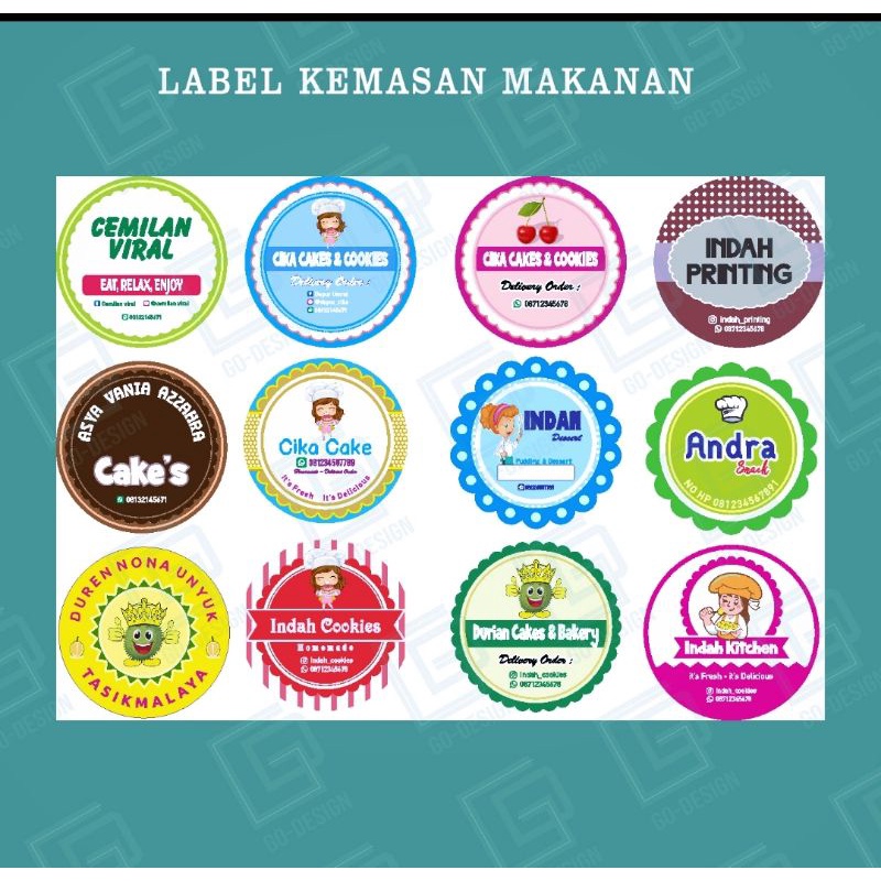 Jual cetak stiker/label bulat label nama label makanan | Shopee Indonesia