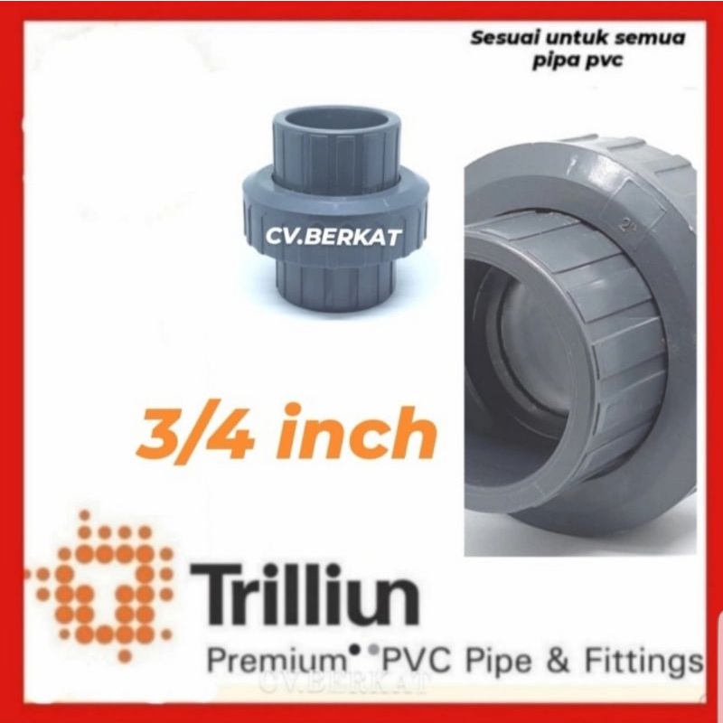 Jual Watermur - water mur - Trilliun thread pvc socket 3/4