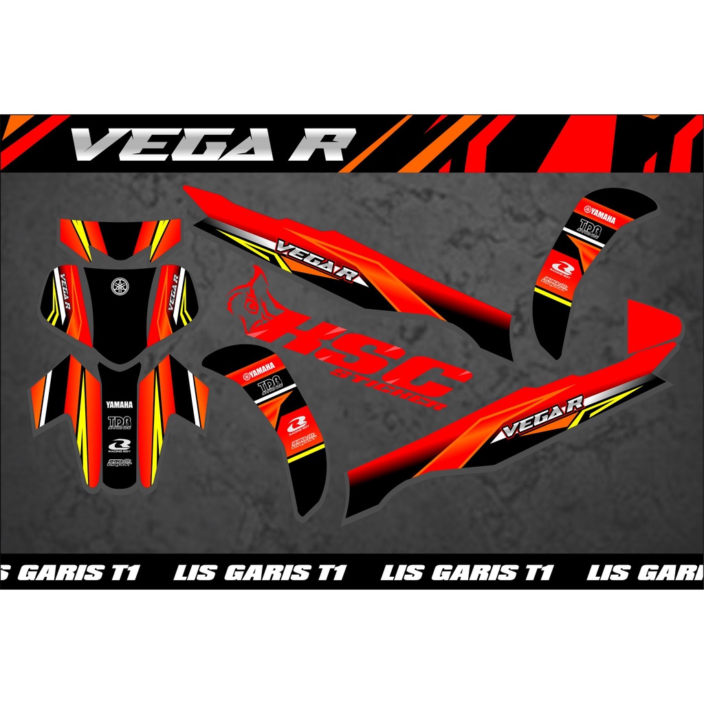 Jual Decal Sticker-Dekal Stiker Vega R New Fullbody Motif Lis garis ...