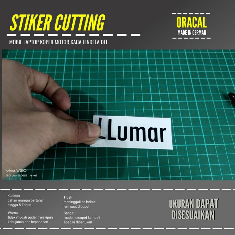 Jual STIKER LLUMAR CUTTING BAHAN ORACAL CUSTOM | Shopee Indonesia