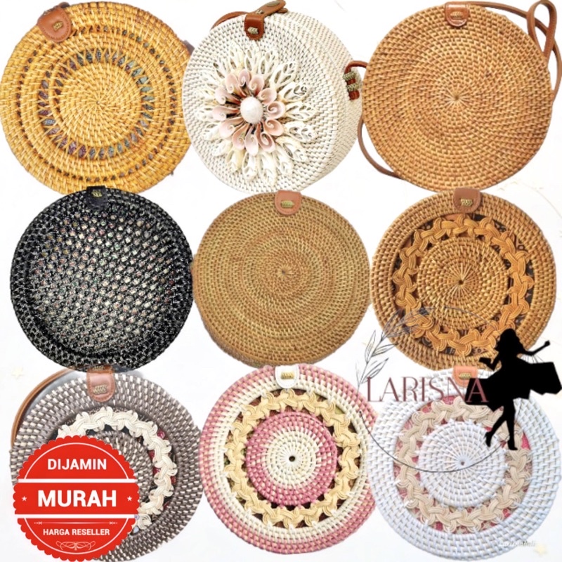 Jual Tas Selempang sling bag Wanita Rotan Ate/ Tas Rotan Gendis Ulir ...
