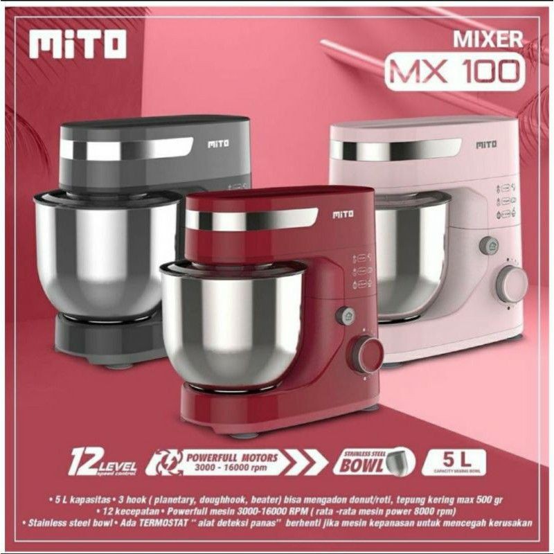 Jual STANDING MIXER MITOCHIBA MITO MX 100 PENGADUK 5 LITER 12 LEVEL LOW