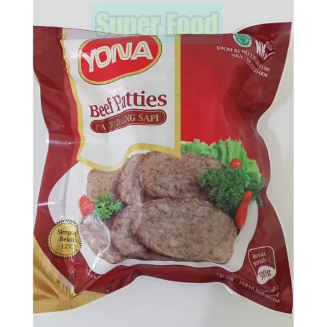 Jual Yona Beef Patties / Daging Burger Sapi 500gr isi 10 Shopee Indonesia
