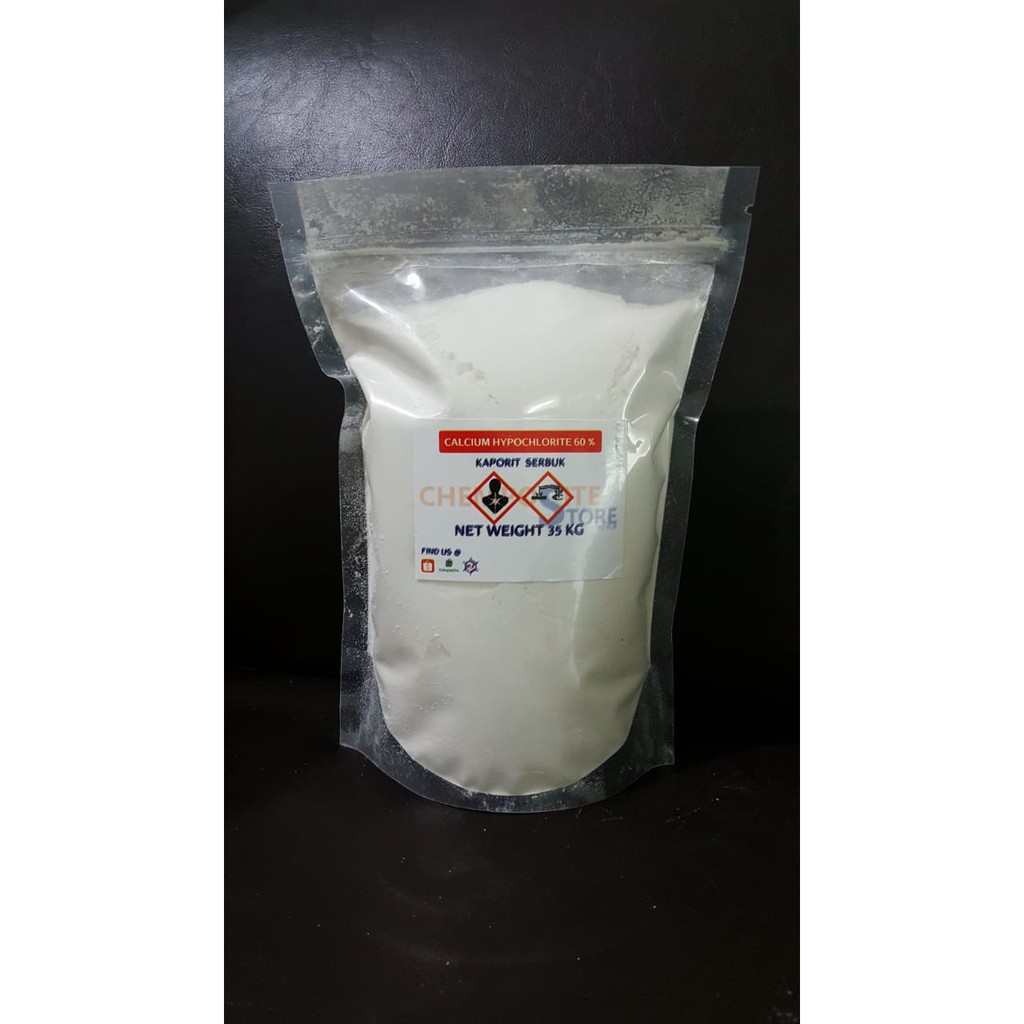 Jual Kaporit Tjiwi Kimia Bubuk Calcium Hypochlorite Powder 60 Berat 1 Kg Shopee Indonesia 0837