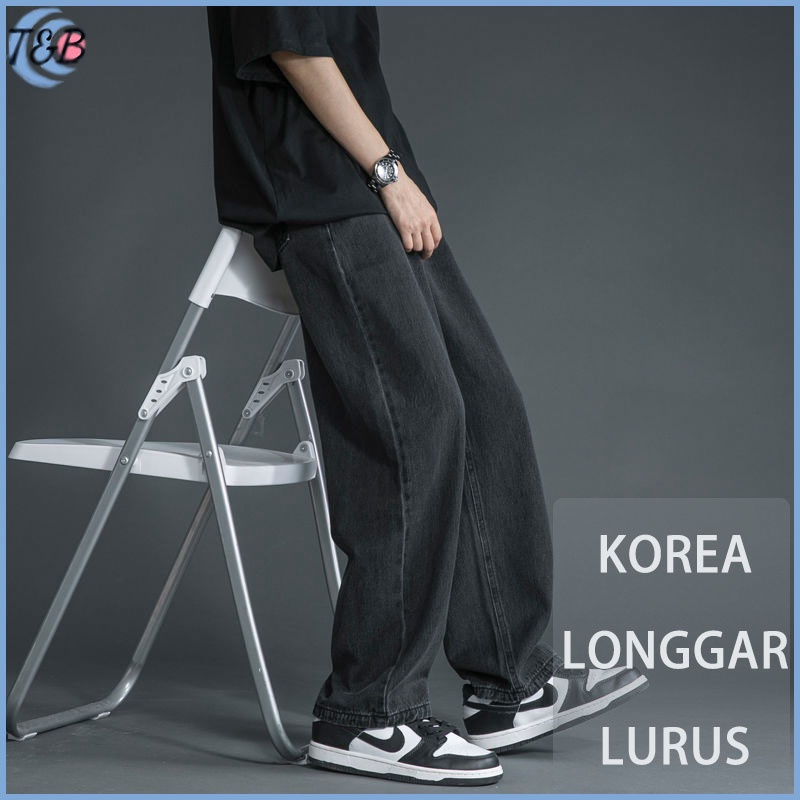 Jual Celana Jeans Pria Celana Jeans Panjang Pria Korean Style Kulot Pria OverSize Celana Panjang