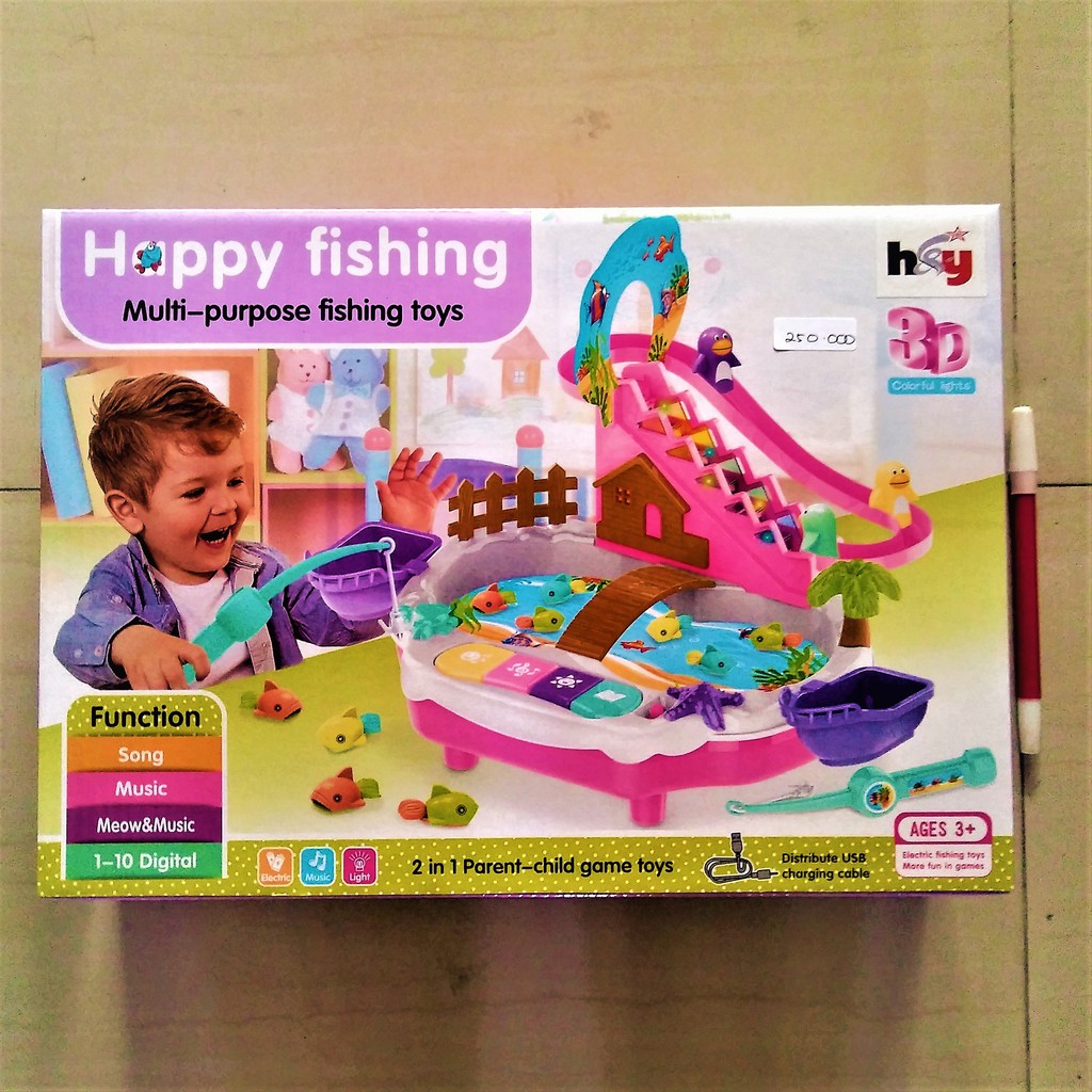 Jual Mainan Pancing Ikan Bisa Isi Air Slide Penguin Kereta Mini