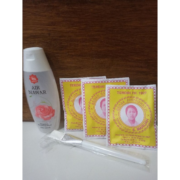 Jual Paket Masker Saripohatji 3 Sachet Air Mawar Viva And Kuas Masker