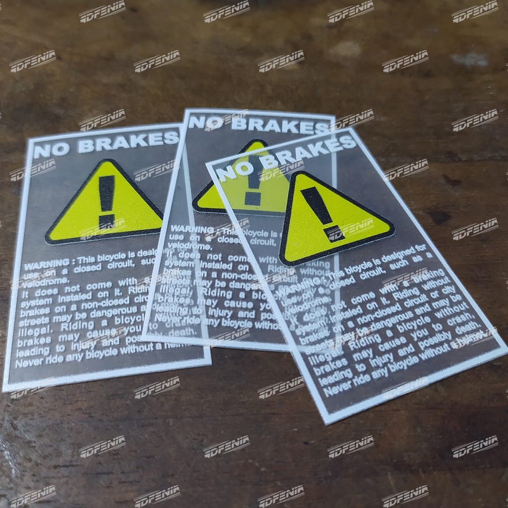 Jual Decal Sticker No Brakes Fixie Fixed Gear Stiker NO BRAKES 700c ...