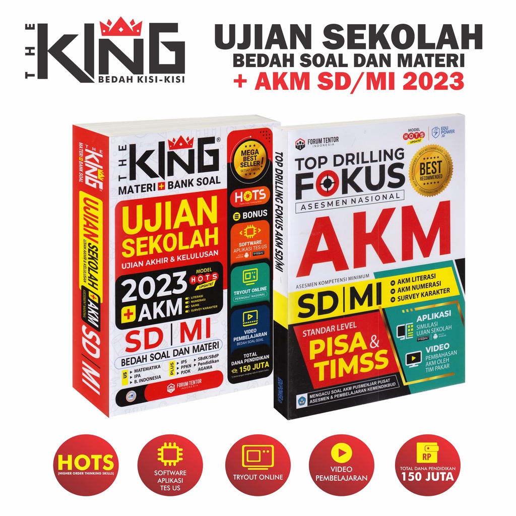 Jual Buku The King Ujian Sekolah 2023 Plus AKM SD MI Dan Top Drilling ...