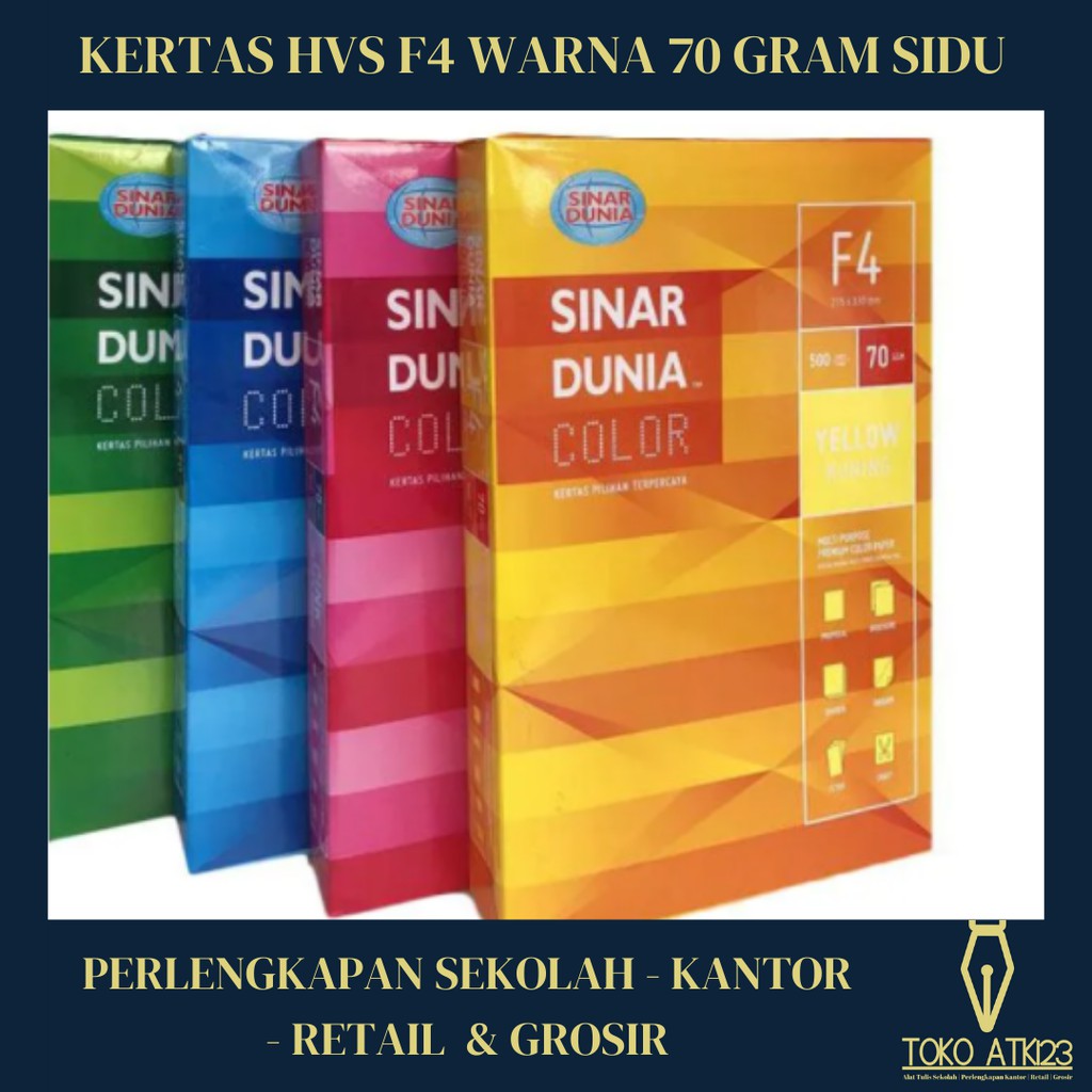 Jual Kertas Hvs Warna F4 70 Gram Sinar Dunia Sidu Shopee Indonesia