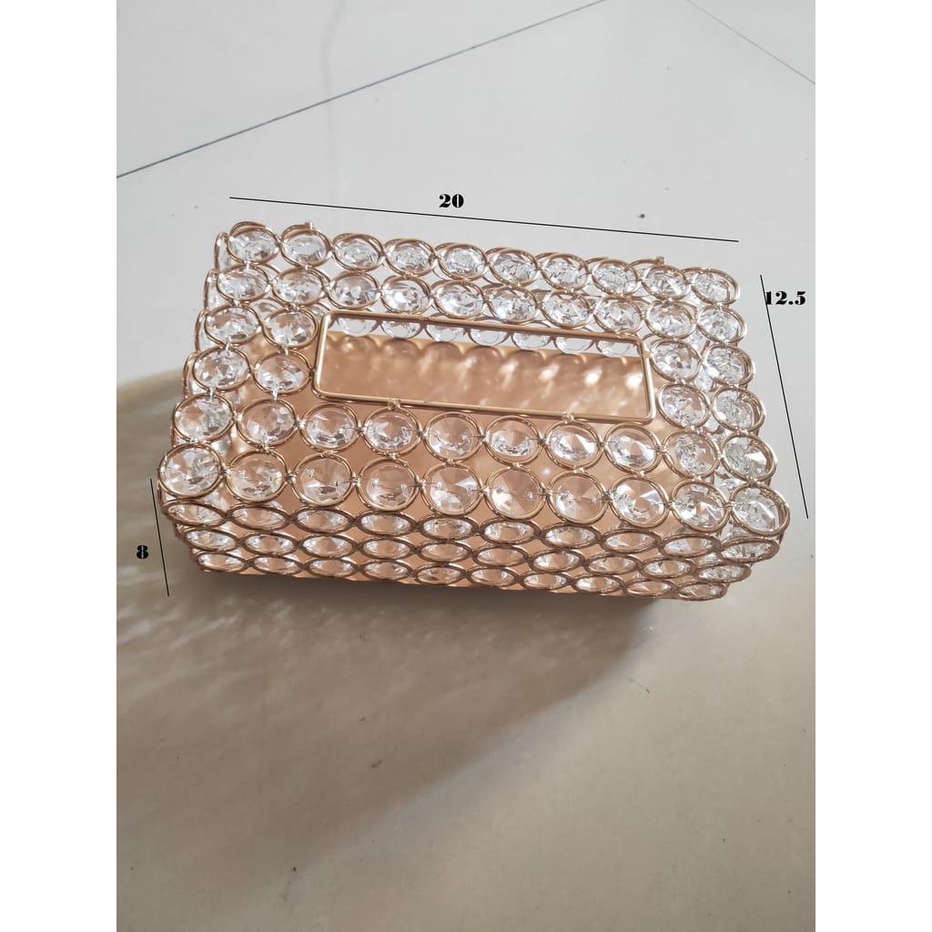 Jual Tempat Tisu Swarovski Emas Cantik Kristal Tissue Box Bling / Kotak ...