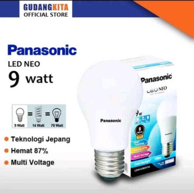 Jual Lampu Panasonic LED White/Warm White Neo 9 Watt | Shopee Indonesia