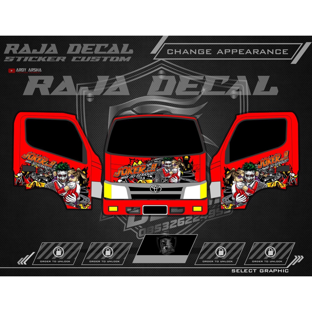 Jual Sticker Striping Truck Dina Hino,Truck Canter Motif Disain Custom ...