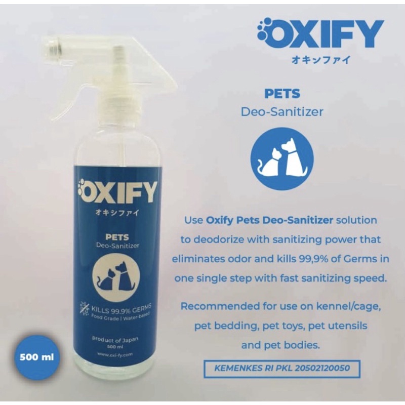Jual OXIFY DEO-Sanitizer Pets 500ml | Shopee Indonesia
