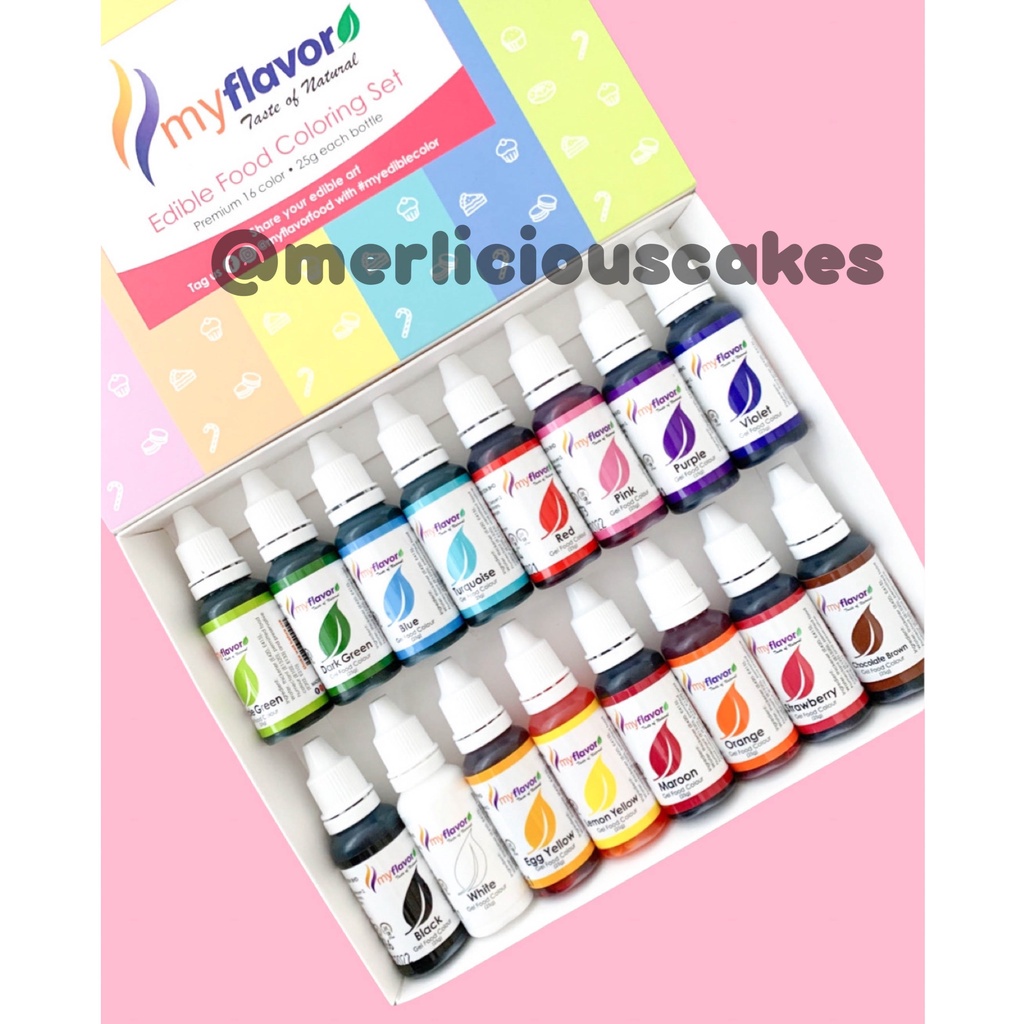 Jual My Flavor 16 Pcs Gel Food Color Set Food Colour Pewarna Makanan