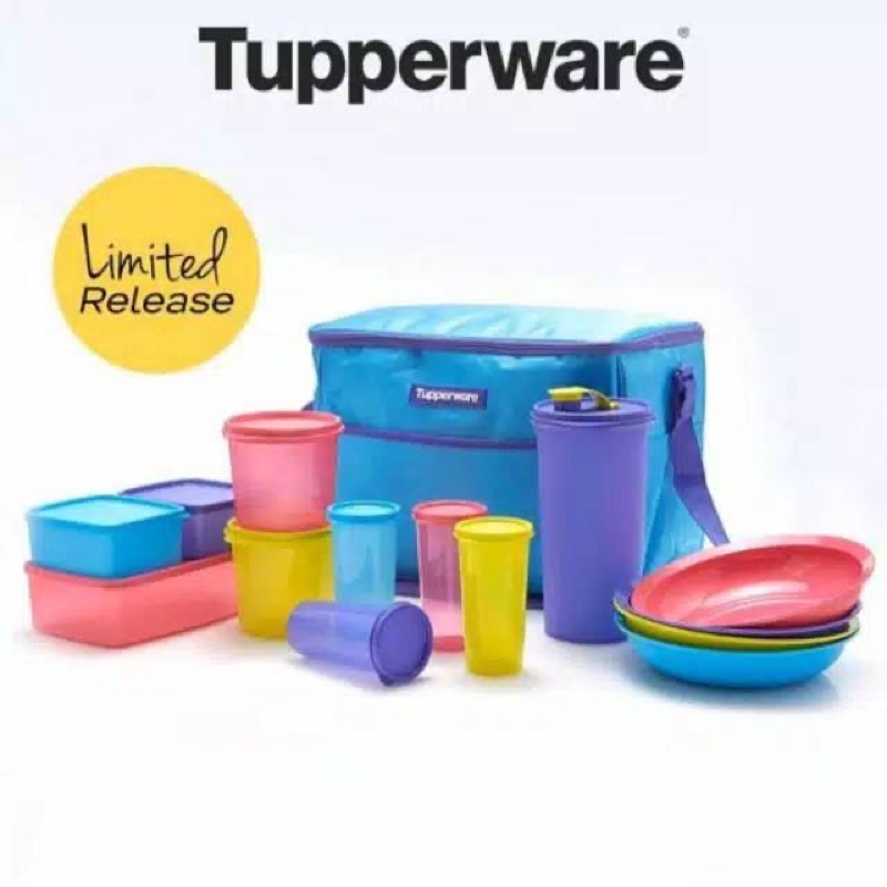 Jual Tupperware familiy day out set paket tempat bekal makan free tas ...
